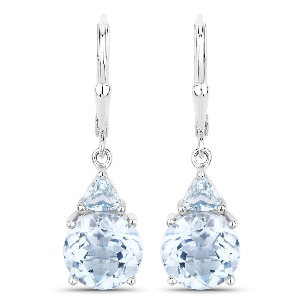Ocean Fire Drop Earrings – Blue Topaz & Baby Swiss Topaz in Sterling Silver