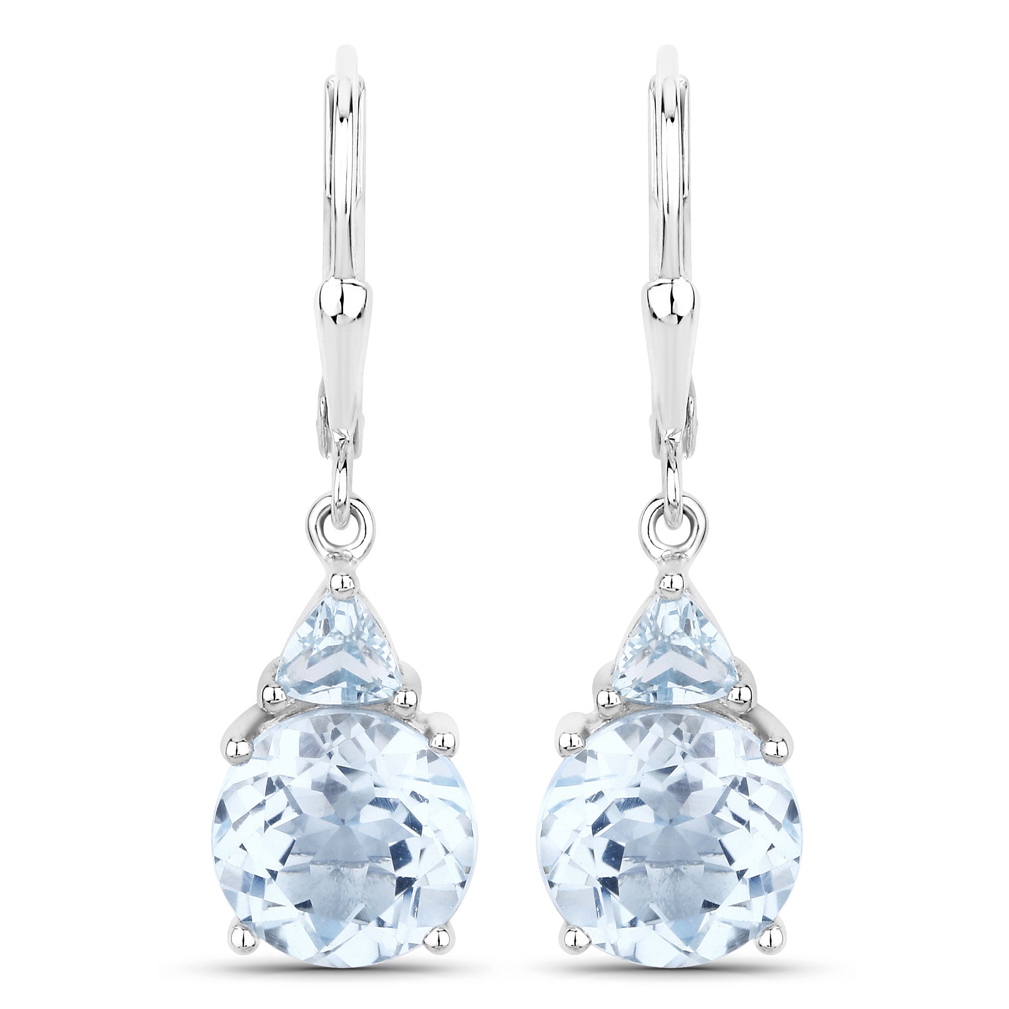 Ocean Fire Drop Earrings – Blue Topaz & Baby Swiss Topaz in Sterling Silver
