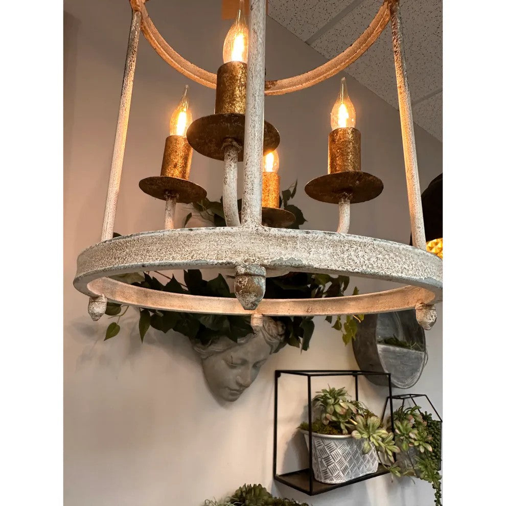Rustic Iron Dining Table Lamp, Candle Look Accent Light