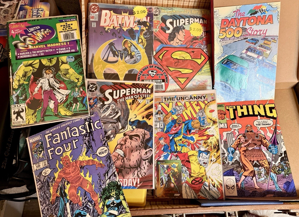 Marvel & DC 90s Comic Lot – Sealed Packs, X-Men #292, Batman #500, Doomsday Era
