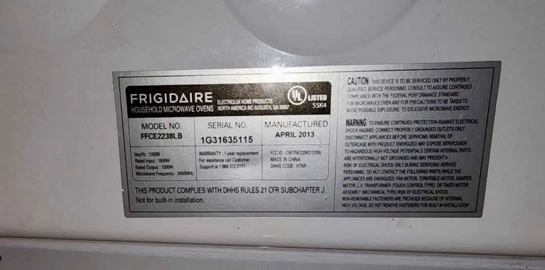 Frigidaire 2.2 Cu Ft Countertop Microwave FFCE2238LB | 1200W | Black | Sensor Cook