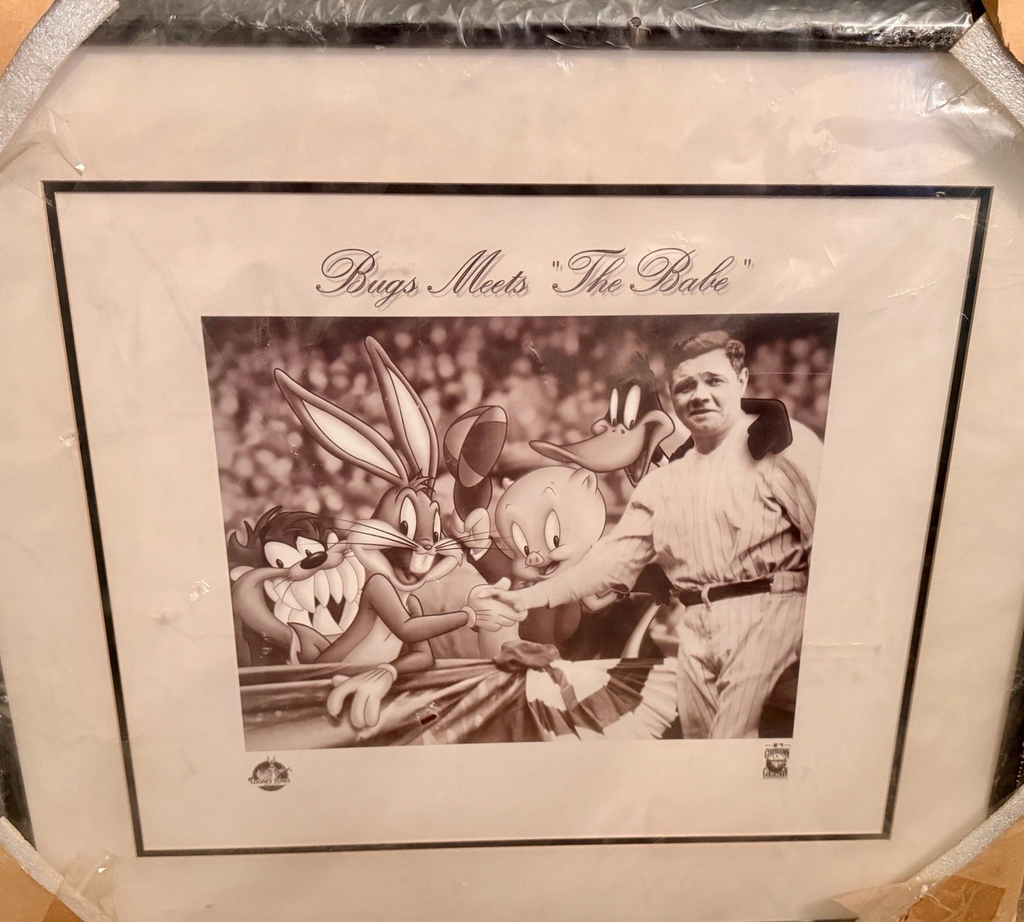 Bugs Meets “The Babe” – Framed Looney Tunes x Cooperstown Collection Limited Edition Print