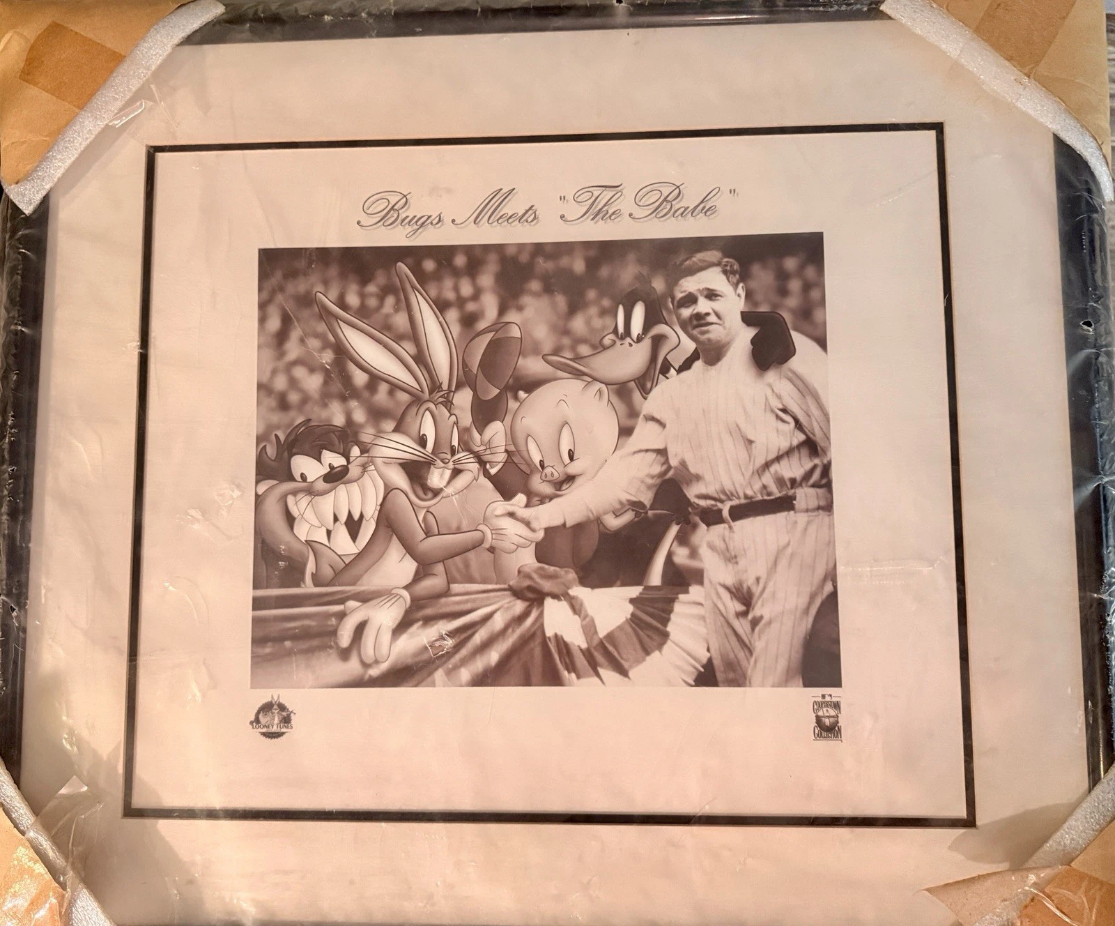 Bugs Meets “The Babe” – Framed Looney Tunes x Cooperstown Collection Limited Edition Print