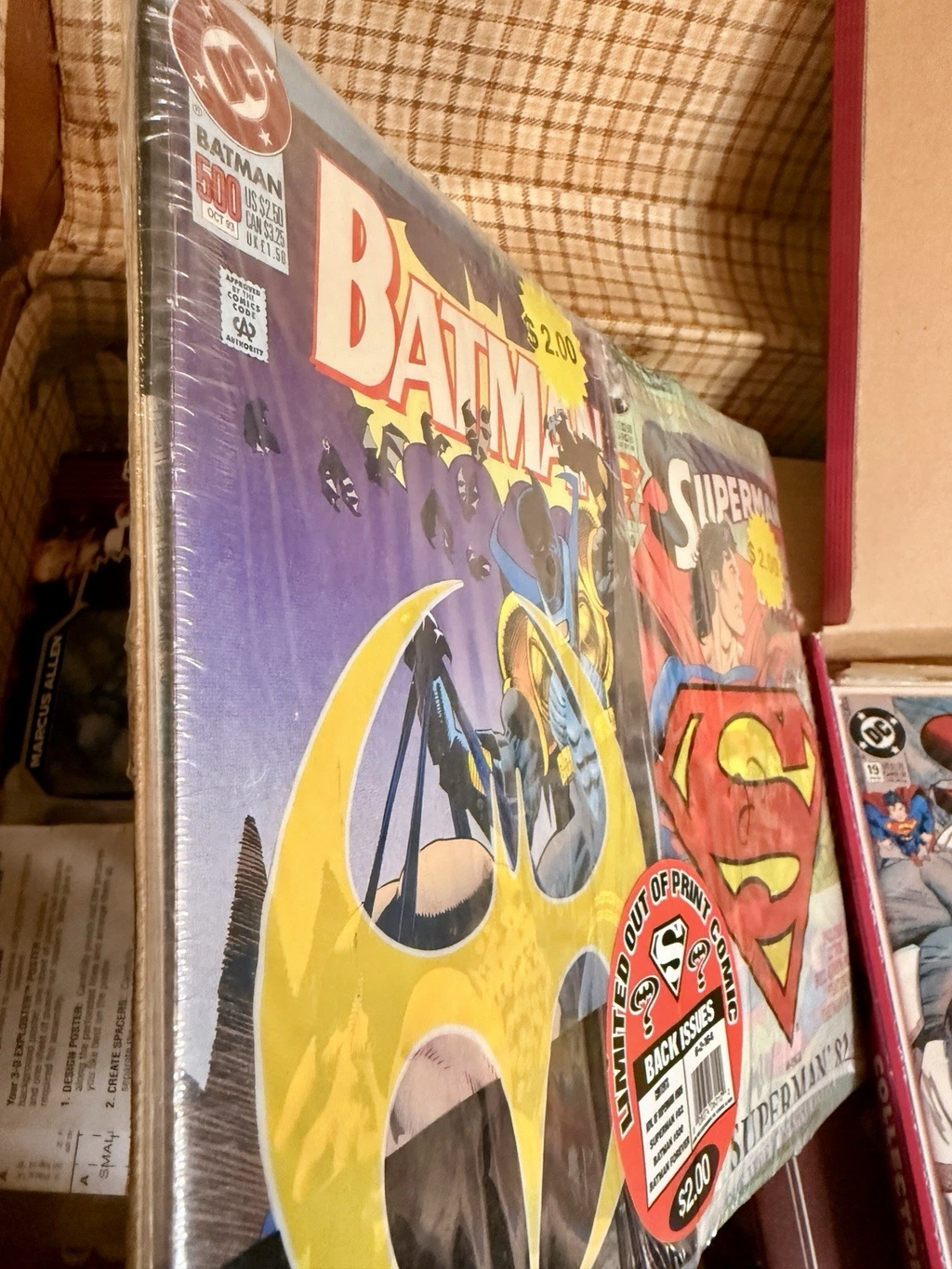 Marvel & DC 90s Comic Lot – Sealed Packs, X-Men #292, Batman #500, Doomsday Era