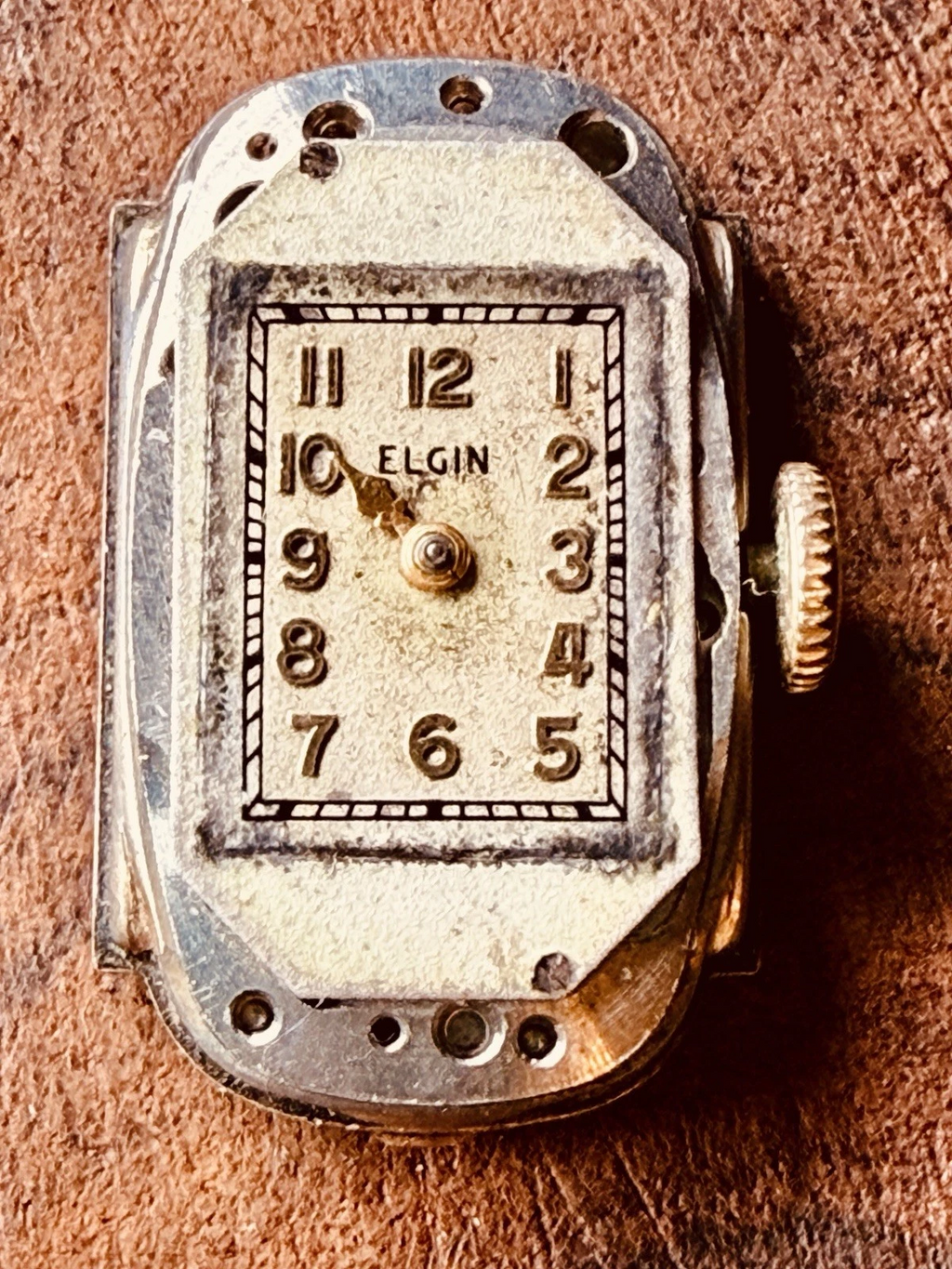 Elgin Art Deco Watch – 7J Manual Wind – Keystone 10K Gold Filled Case – Parts/Repair