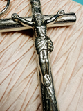 Vintage Whistle Crucifix Keychain | Metal Cross | Religious EDC
