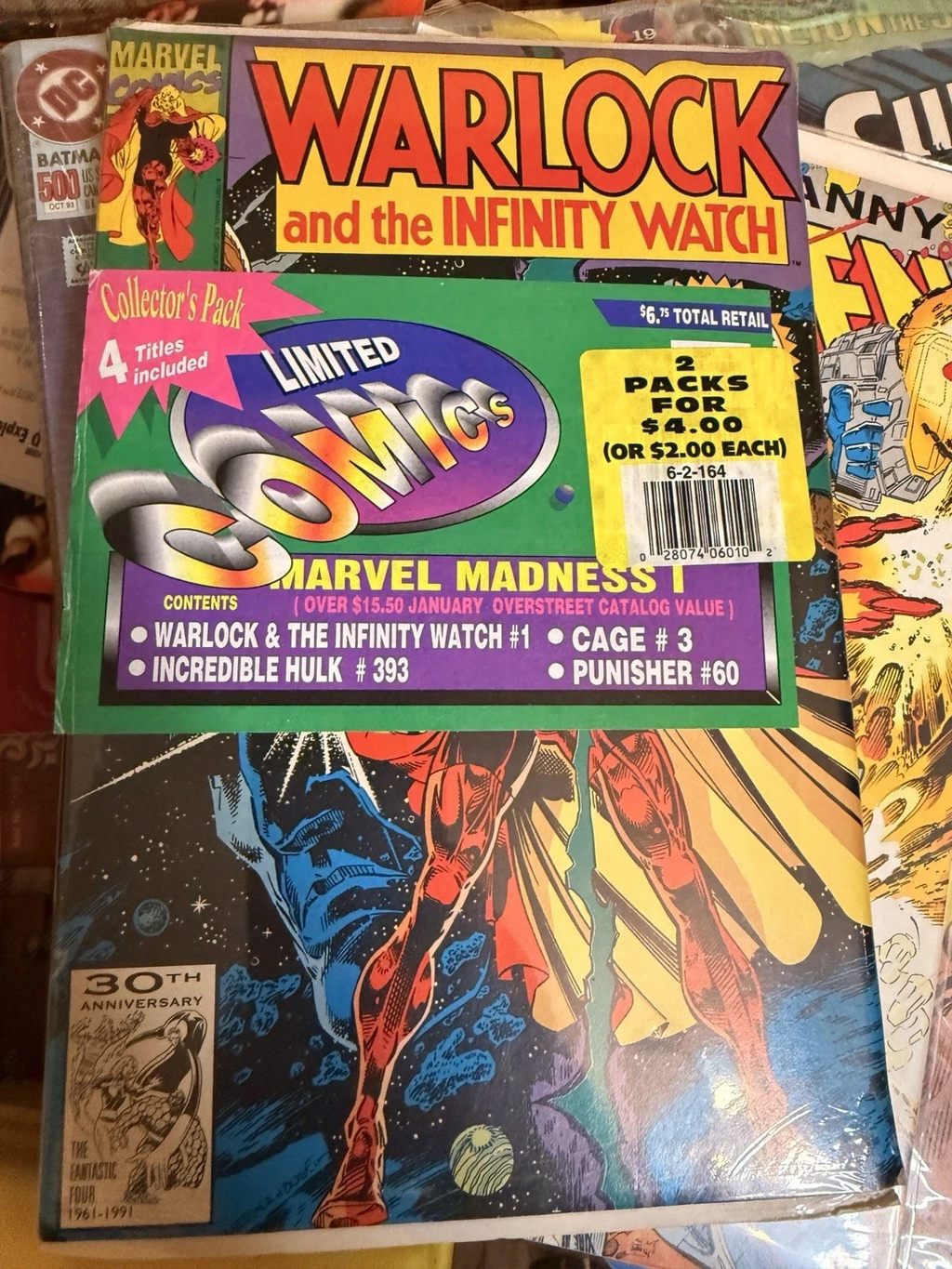 Marvel & DC 90s Comic Lot – Sealed Packs, X-Men #292, Batman #500, Doomsday Era